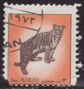 Ajman 1969 Sello º Fauna Tigre 35DM